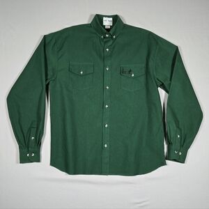 Forest Green Casual Button-Down Shirt